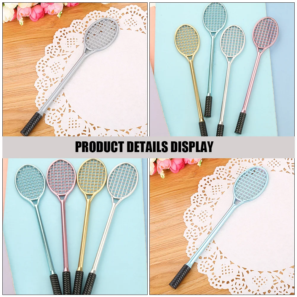 Badminton Racket Pen Things for School Cartoon Student Gel Ink Office Black Pens