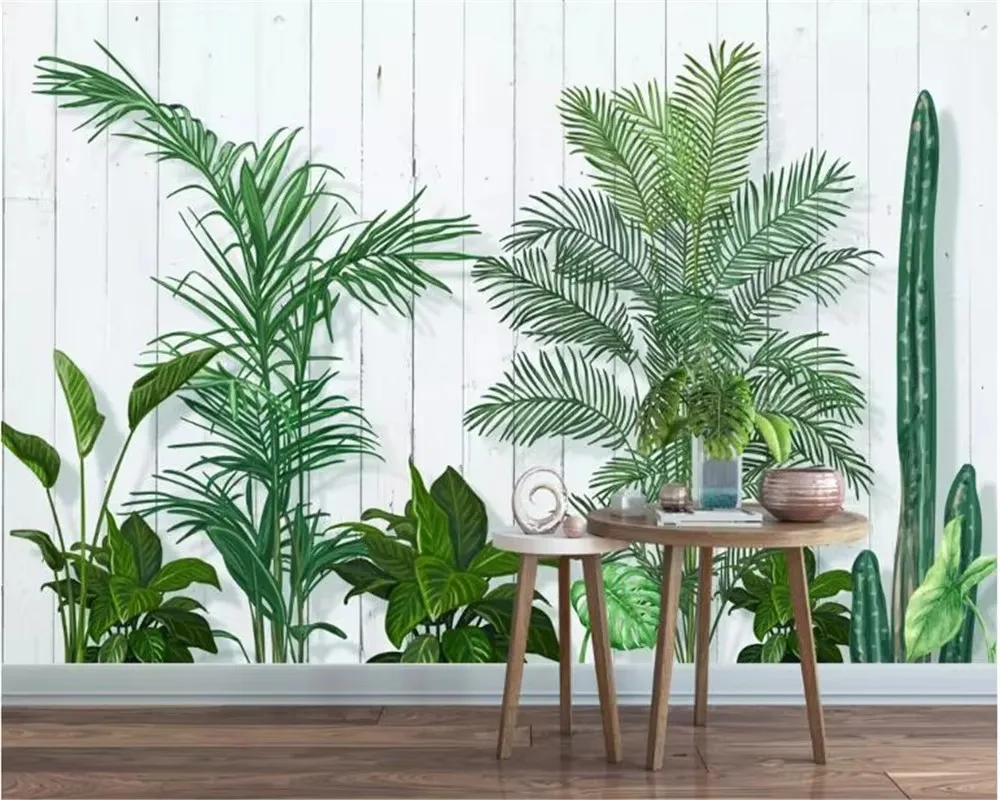 Custom papel de parede wallpapers home decor small fresh green leaves plant Bedroom living room TV background wall 3d wallpaper