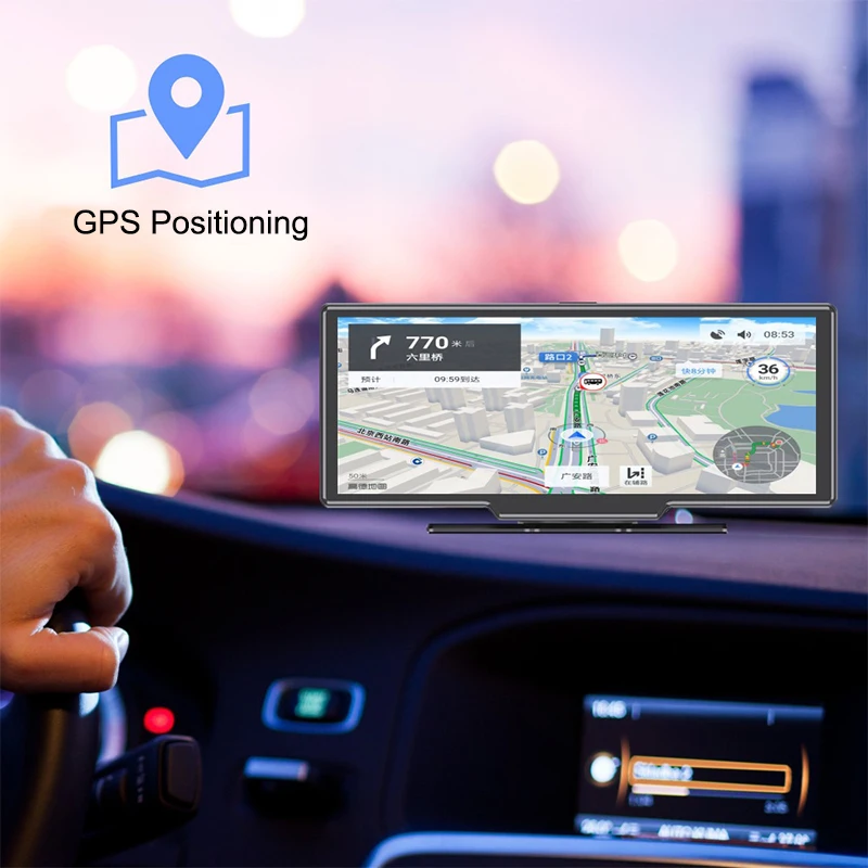 10.26 Inch HD Touchscreen 4CH Camera Car DVR Android GPS Navigator Multimedia Player Display Monitor with DMS ADAS