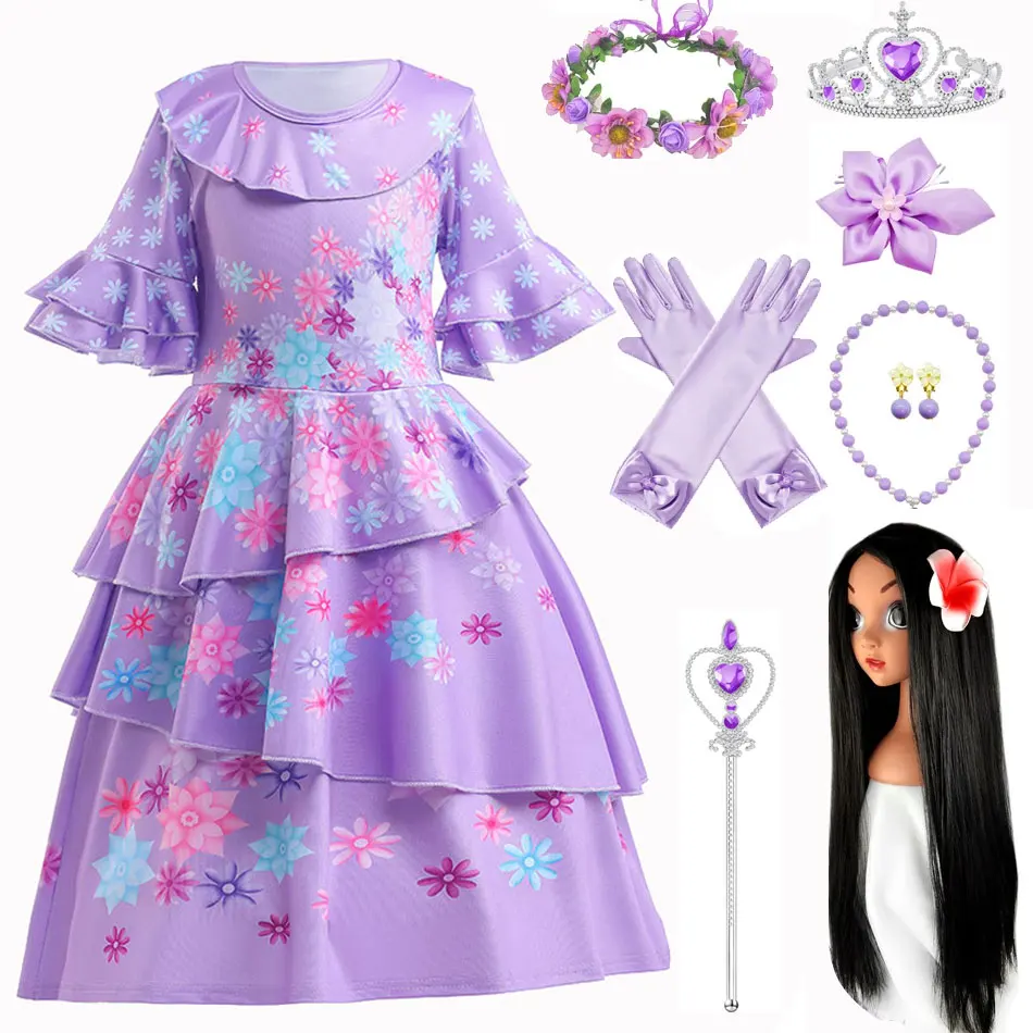 Магическое семейное платье, милая Одежда для девочек, костюм Изабеллы на день рождения, Хэллоуин, Рождество, косплей-платье на Возраст 3-10 лет