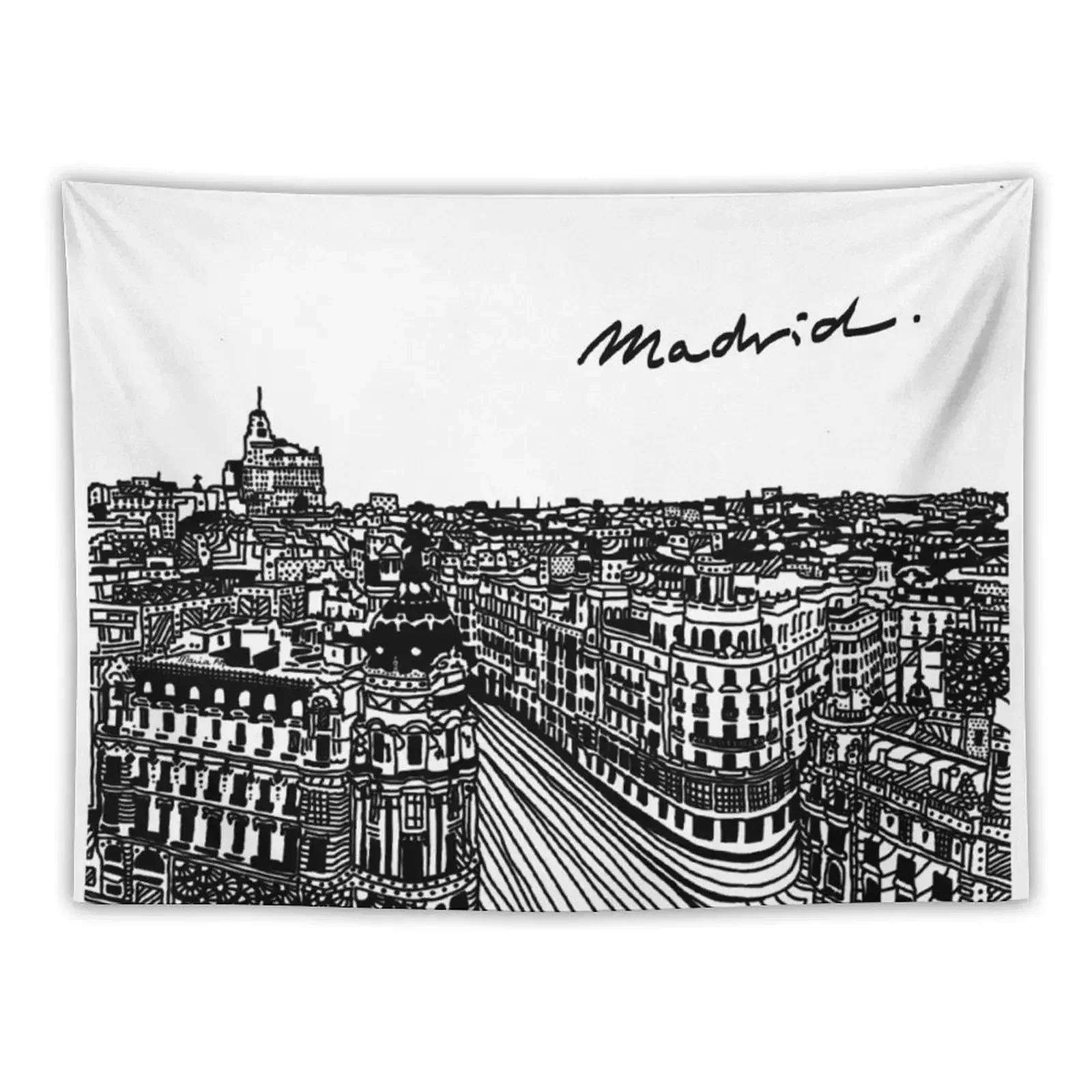 Gran via, Madrid - Spain Tapestry Aesthetic Home Decor Decorative Wall Murals Room Decorations Aesthetic Tapestry