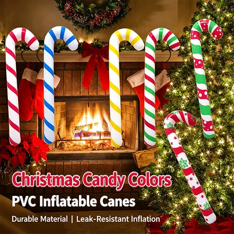 90CM Xmas Inflatable Christmas Candy Cane Stick 2026 Christmas Decoration Xmas Decorations for Home 2027 Xmas Navidad Natal