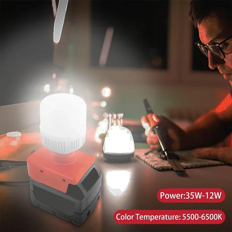 Bezprzewodowa lampa robocza LED do akumulatora litowego Milwaukee 18 V z żarówką LED 12 W 1300 lm ręczna latarka LED 48-11-1811 48-11-1815
