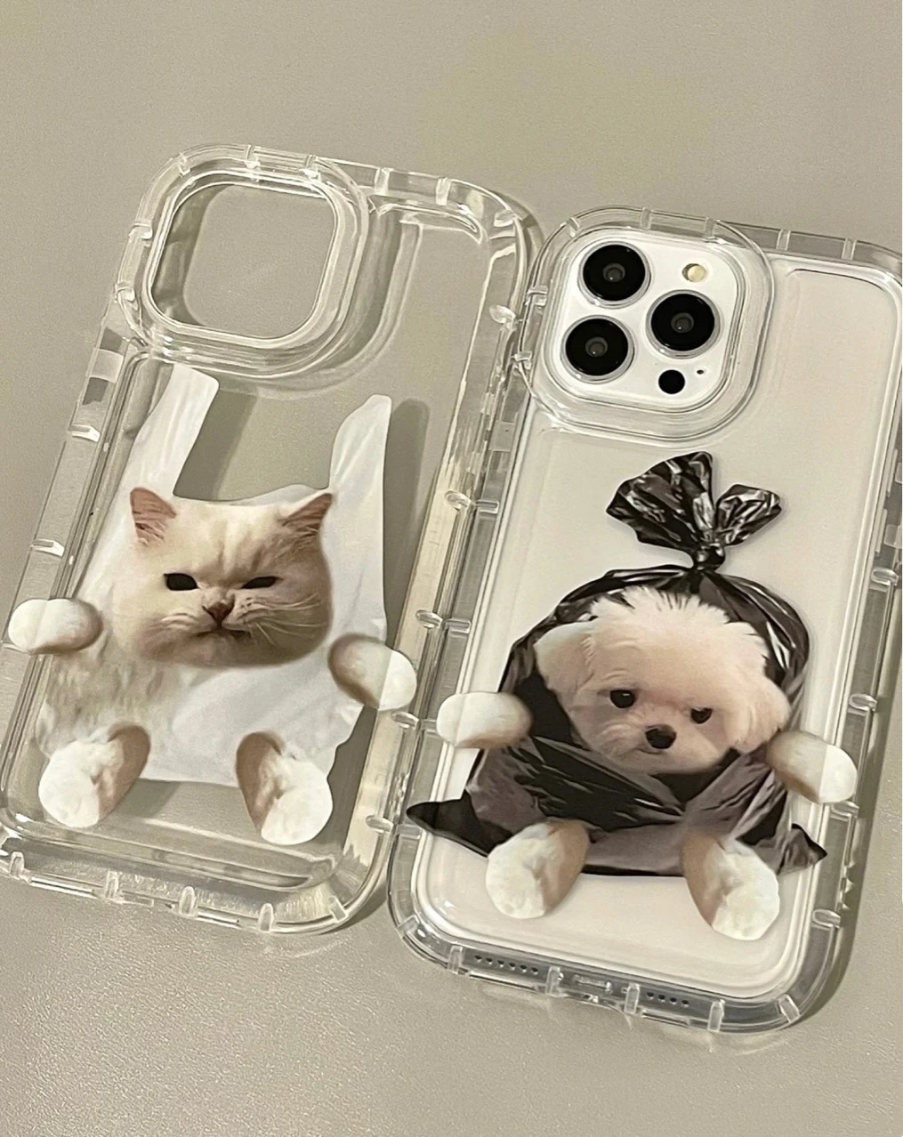 Korean Cartoon Cute Dog Phone Case For iPhone 14 13 11 12 Pro Max 7 8 Plus X XR XS Soft TPU Transparent Aesthetic Back Cover