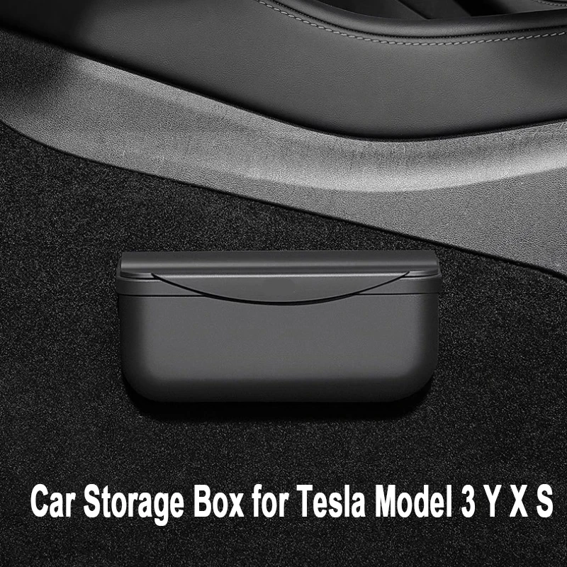 

Для Tesla Model 3Y S X автомобильный ящик для хранения липкий чехол для очков, держатель для солнцезащитных очков, мусорное ведро, TPE, наклеиваемые автомобильные аксессуары