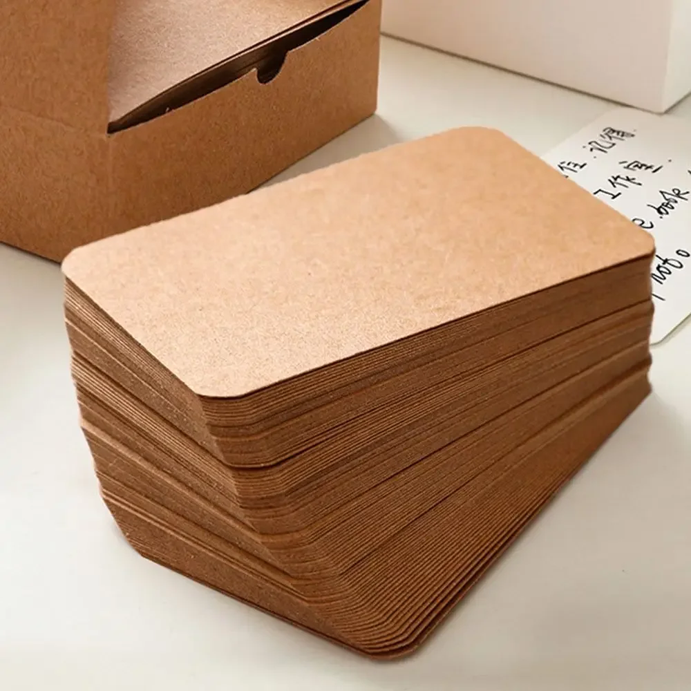 

100pcs/box Retro Double-sided Blank Kraft Paper Card Gift Word Cards Message Card DIY Postcard Gift Greeting Invitation Cards