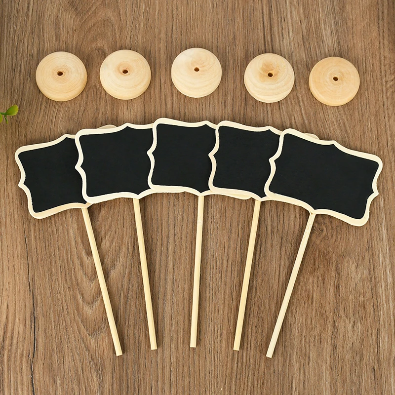 5pcs Mini Wooden Blackboard With Stand Wedding Table Number Place Card Holder Message Memo Chalkboard For Home Decor Christmas