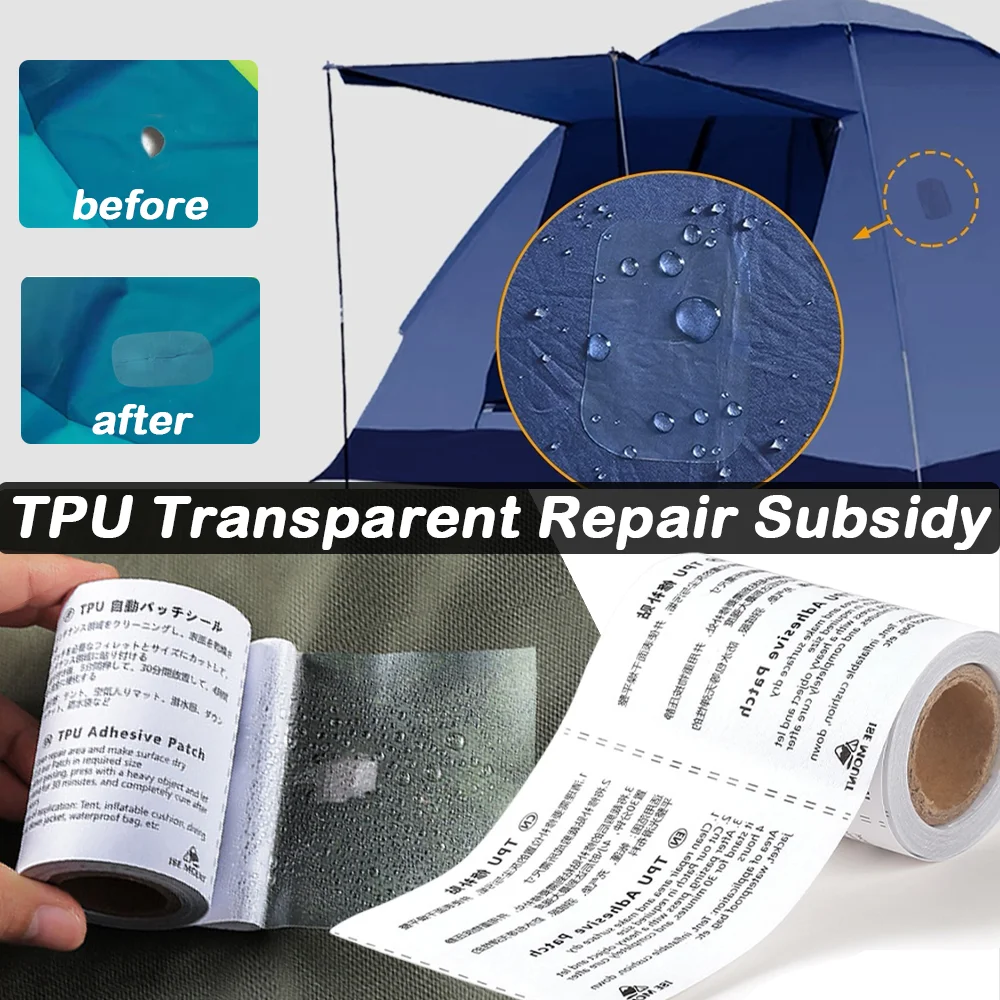 

Portable Inflatable Product Patch TPU Waterproof Leakproof Repair Subsidy Tent Raincoat Convenient Swimming Ring Repair Tape