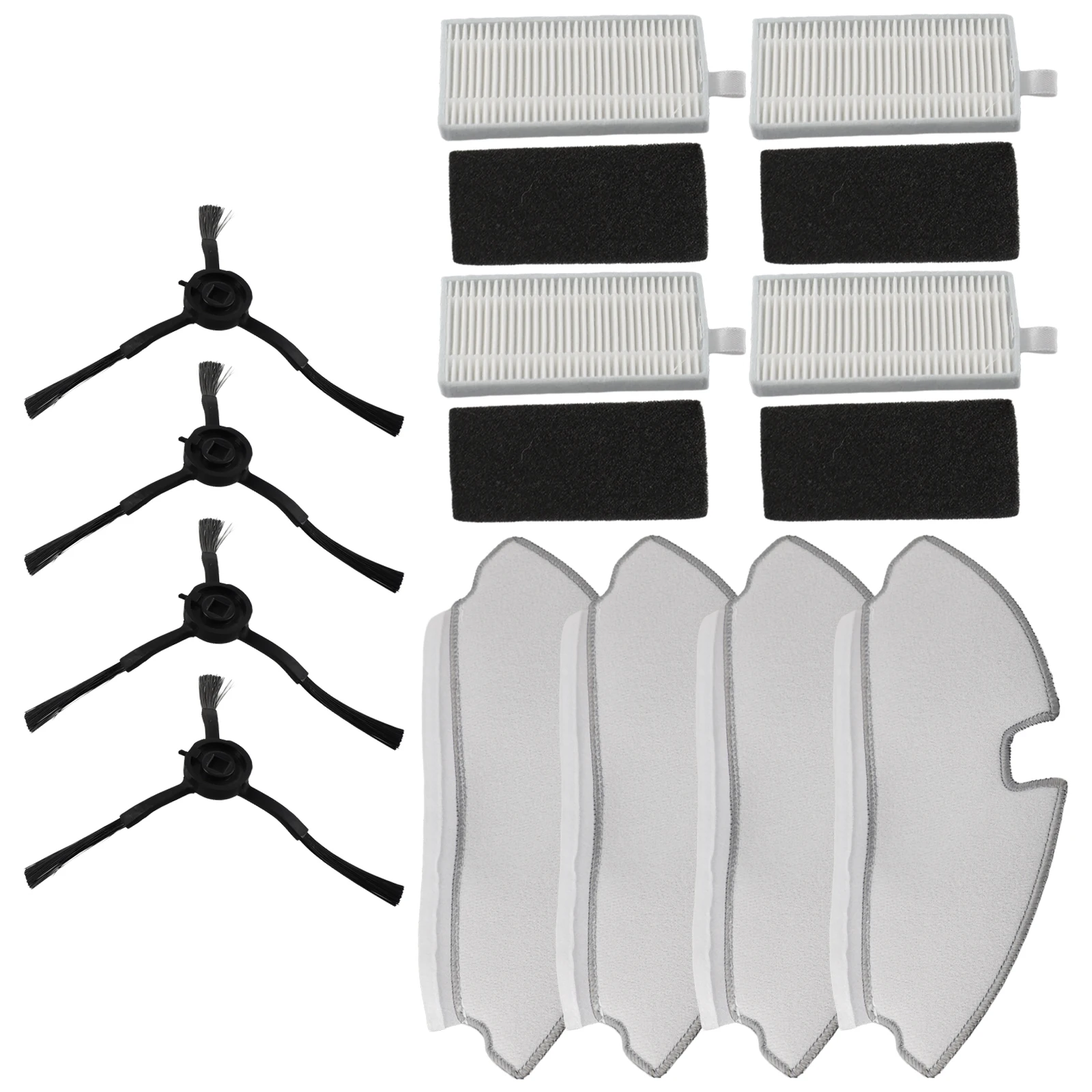 Kit de brosses latérales en Nylon + plastique + filtre + filtres en microfibre pour aspirateur Dreame pour Mova M1/Trouver M1, accessoires