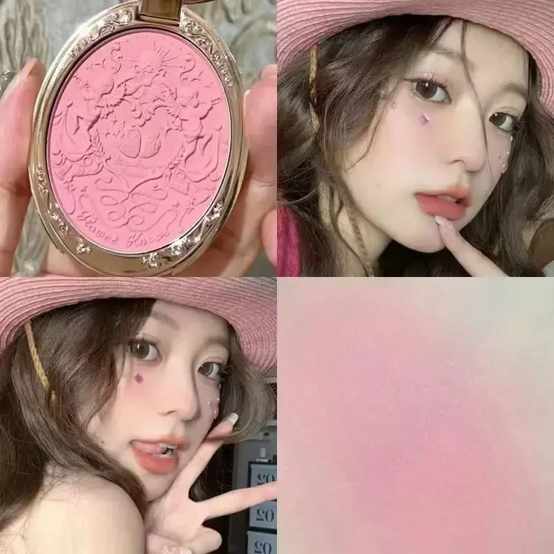 Flower Knows Strawberry Rococo Blush Palette Long Lasting Easy Color Natural Brightening Face Peach Swell Blush Makeup Focallure