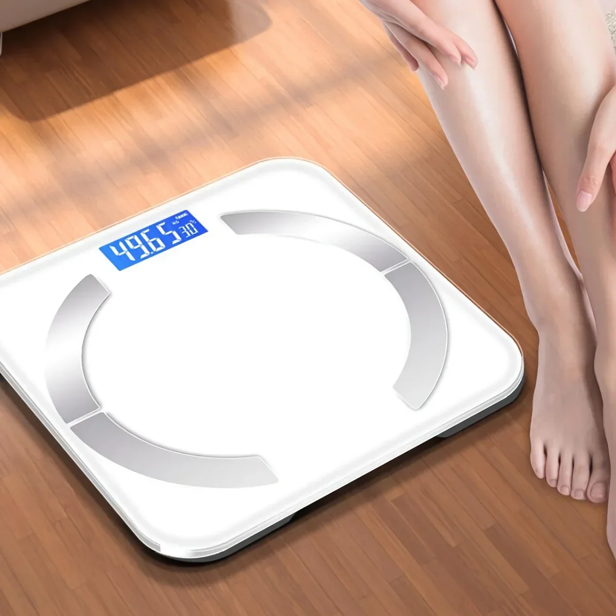 

1PC digital bathroom scale with display, multi unit switch and temperature display, anti slip material, bathroom accessories