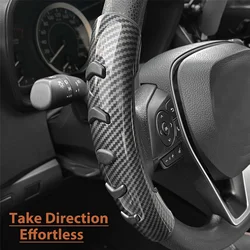 Universal Carbon Fiber Look Car Steering Wheel Grips Booster Cover Trim Non-Slip with silicone anti-slip pad