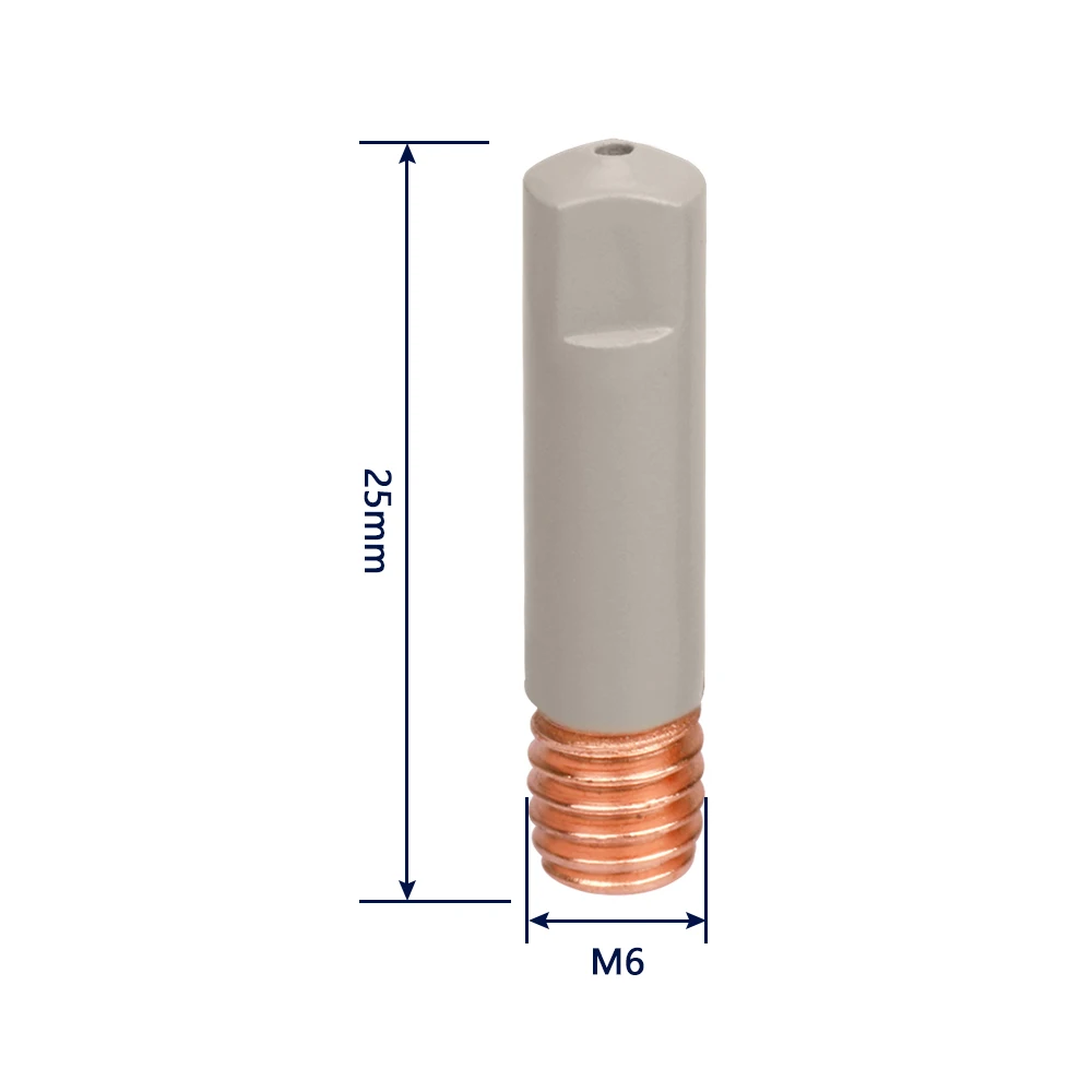 MB 15AK Welding Contact Tips new coating protect 25mm M6 Gas Nozzle Tip 0.8mm-1.2mm MIG Welding Torche Welding Tool Parts