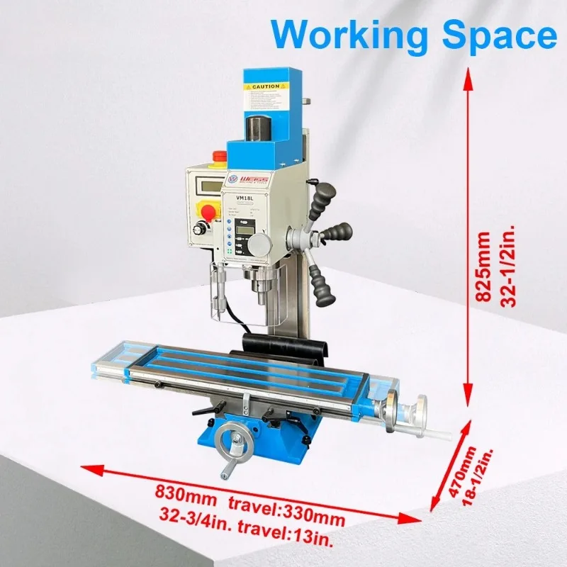 WEISS milling machine VM18L benchtop milling drilling machine variable 100-2250rpm 750w brushless mill drill