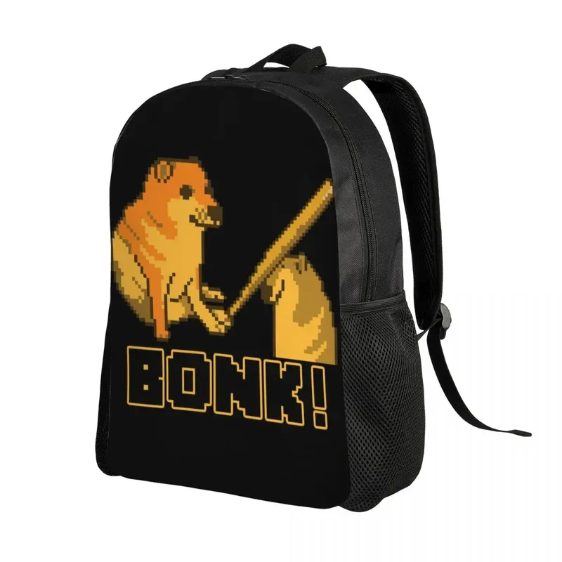 Cheems Bonk Meme Pixel Art حقيبة السفر للنساء والرجال حقيبة الكتب المدرسية للكمبيوتر Shiba Inu Dog College Student Daypack حقائب