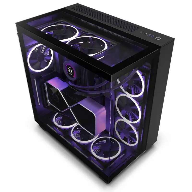 Heißer Verkauf Computergehäuse H9 Elite Schwarz RGB Middle Tower Case PC Gaming CASE Middle Tower