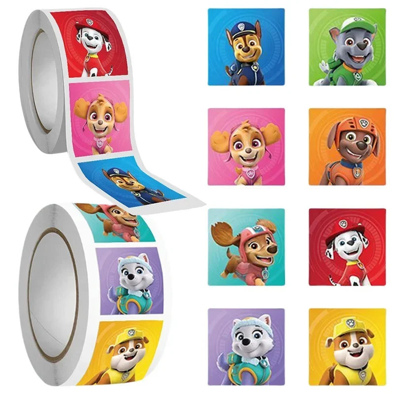 500PCS Paw Patrol Sticker Chase Cartoon Children Label Stickers Cute Toy Tag DIY Gift Sealing Label Decoration Halloween Gift