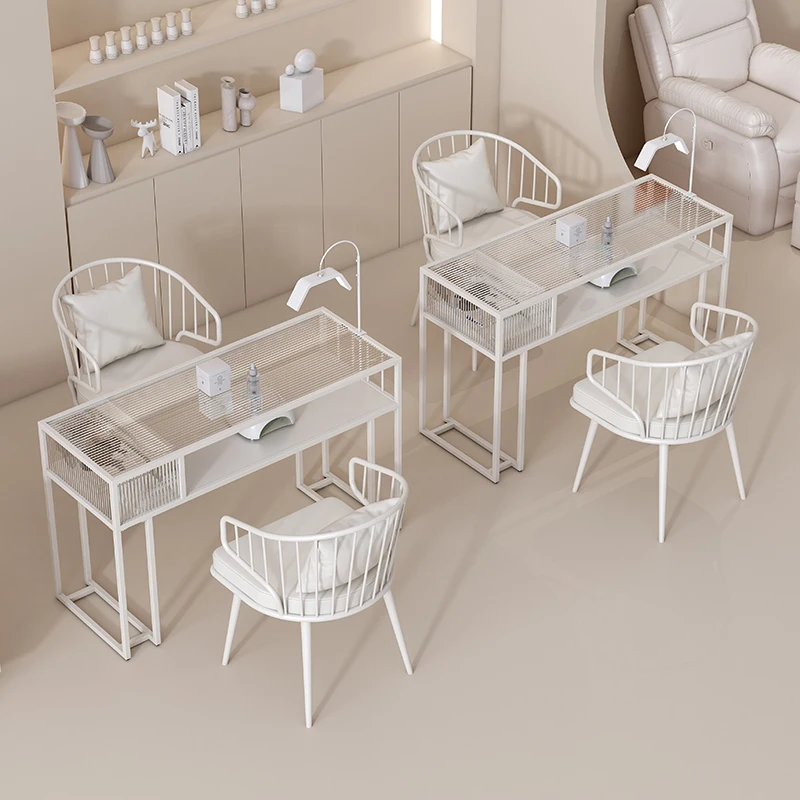 

Designer Wommen Nail Tables Modern Reception Supplies Equipment Nail Tables Luxury Pedicure Mesa Manicurista Manicure Furniture