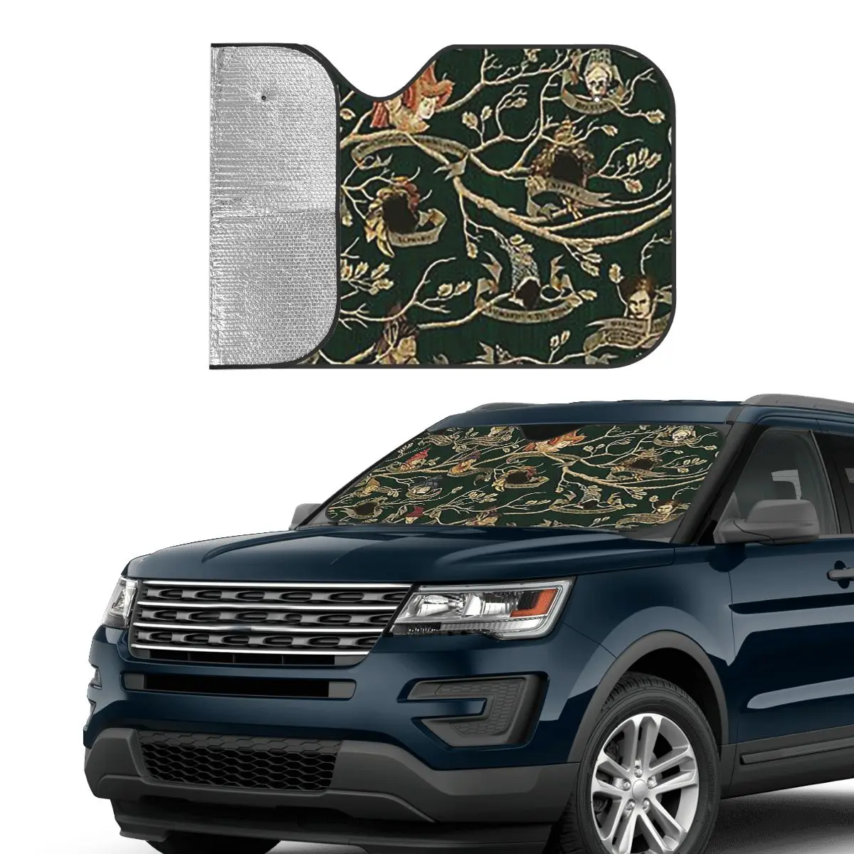 

Noble House Of Black Family Sunshade Windscreen Car Front Windshield Window Sun Visor Accessories Covers