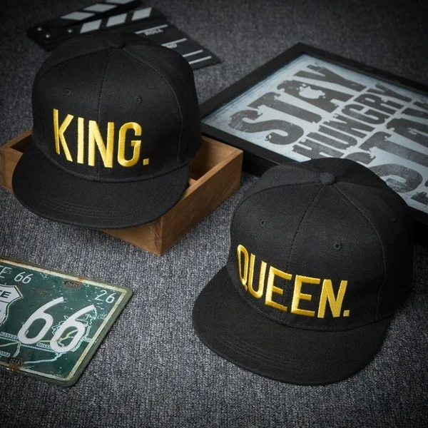 

QUEEN/KING Basdeball Cap Hip Hop Letter Print Caps Couple Hats for Men and Women