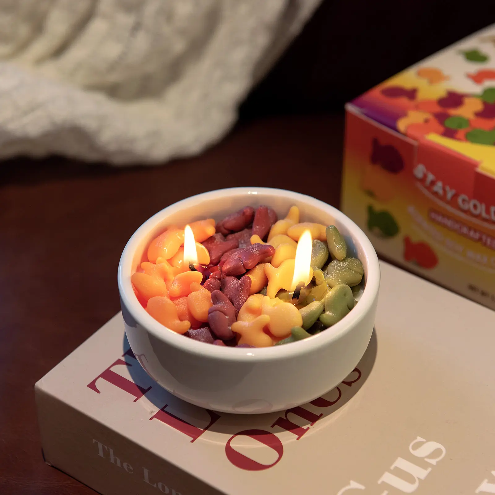 Small Fish Biscuit Bowl Aromatherapy Candle Fresh Sea Flavor