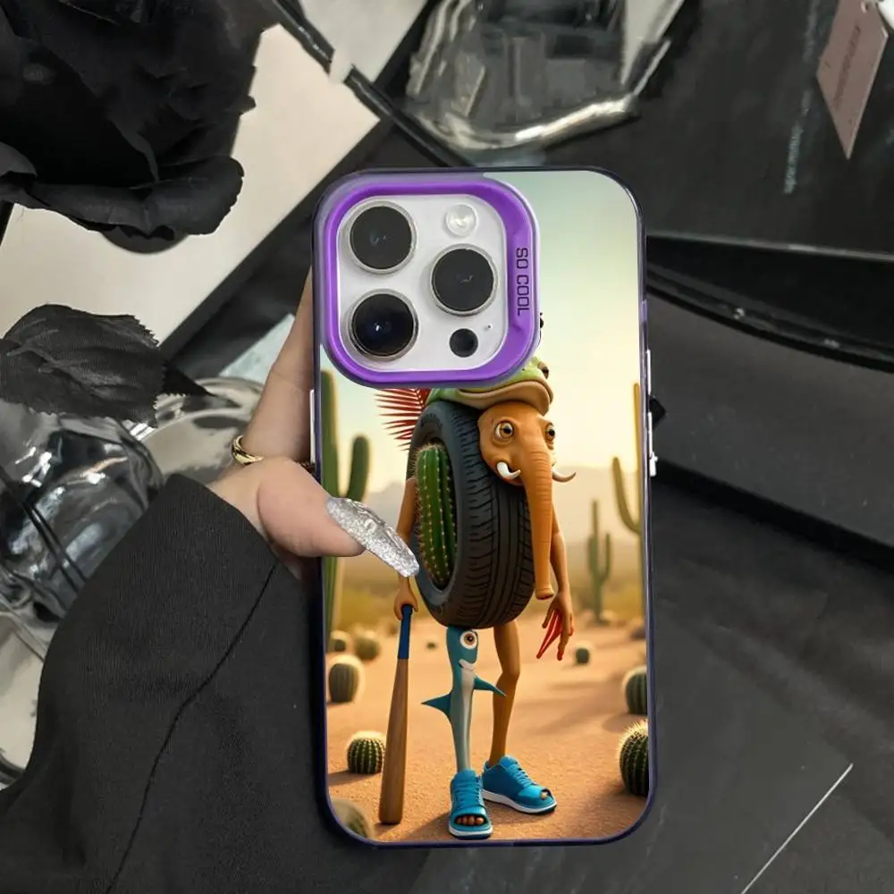 حافظة هاتف غريبة B-Brainrot T-Tralalero لهاتف iPhone 16,15,14,17,13,12,11,XS,Mini,Pro,SE,MAX غطاء سيليكون أرجواني غير لامع #4