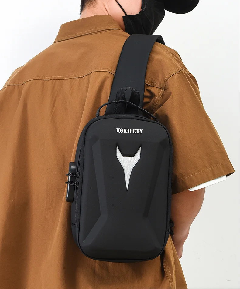 Hard-Shell Men's Chest Bag 2025 Cross-Border Functional Style Outdoor Sports Shoulder Messenger Bags Water-Repellent with Combin