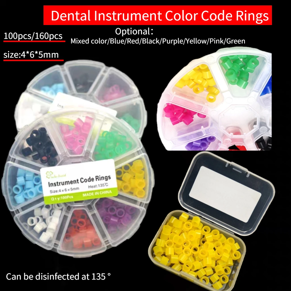 100 Stück/Box Dental Code Ringe autoklav ierbare Desinfektion Kiefer ortho pä disches Werkzeug Zahn kiefer ortho pä disches Silikon Instrument Farbcode Ring