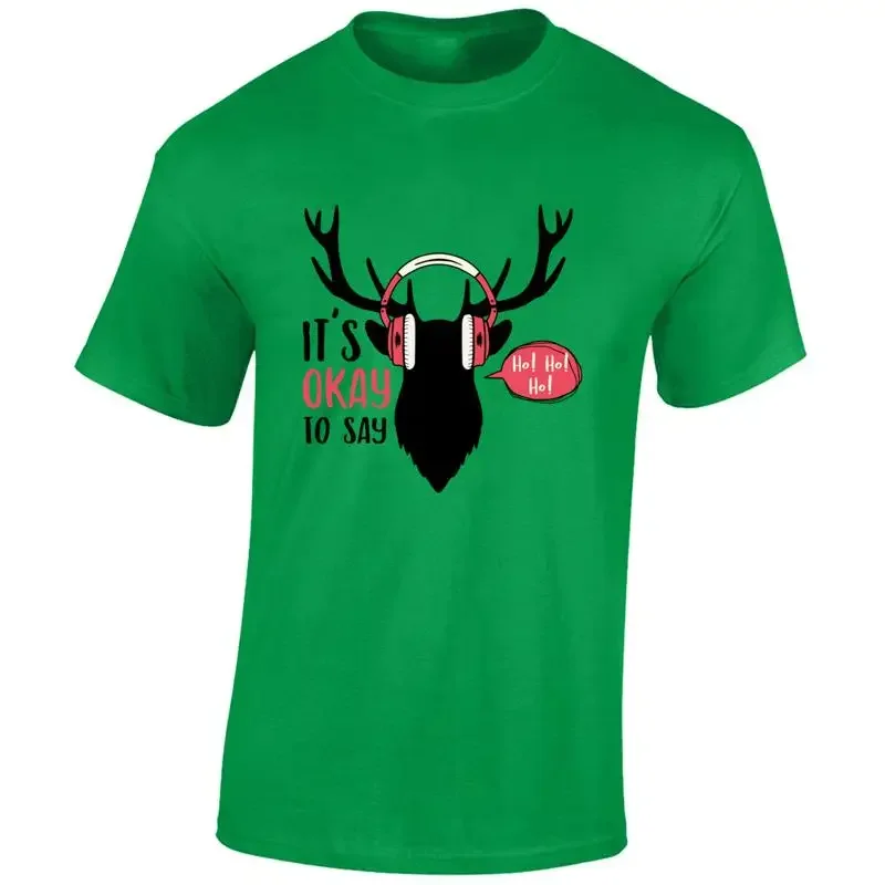 IT S OKAY TO SAY HO HO HO MENS T SHIRT CHRISTMAS JUMPER FUNNY XMAS TOP