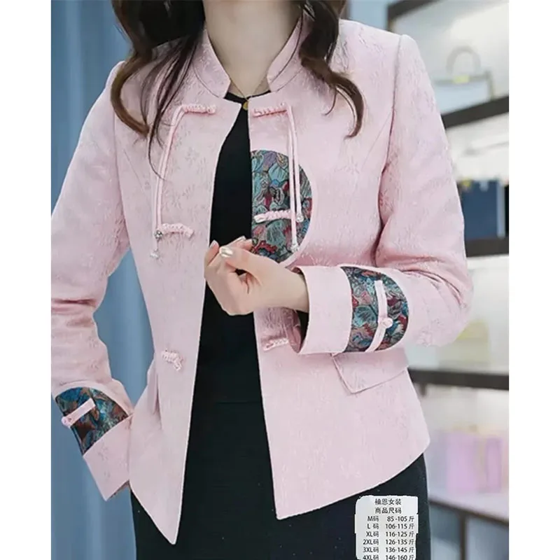 2025 High-grade Femme Large Size 4XL Tops Coat Spring Autumn Ladies Leisure Blazer Jacket Retro Women Long Sleeves Suit Outwear