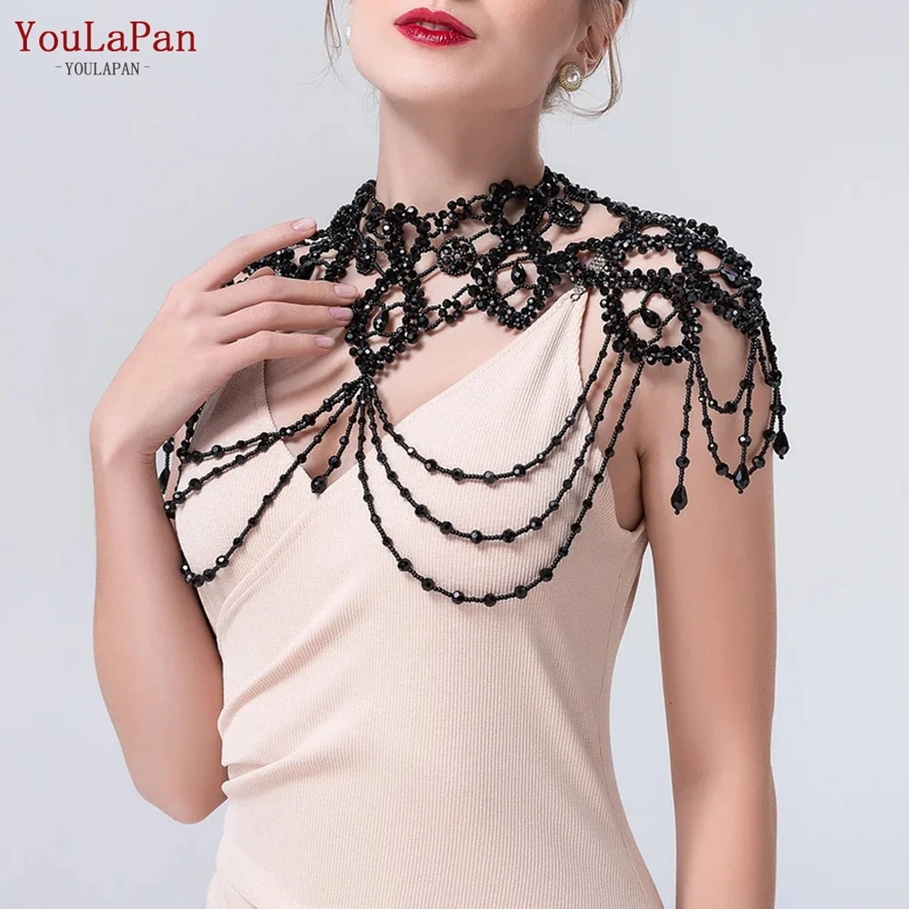 Youlapan G09 Bridal Bolero Bruiloft Schouder Bead Bridal Epauletten Schouder Cover Voor Trouwjurk Handgemaakte Crystal Ketting