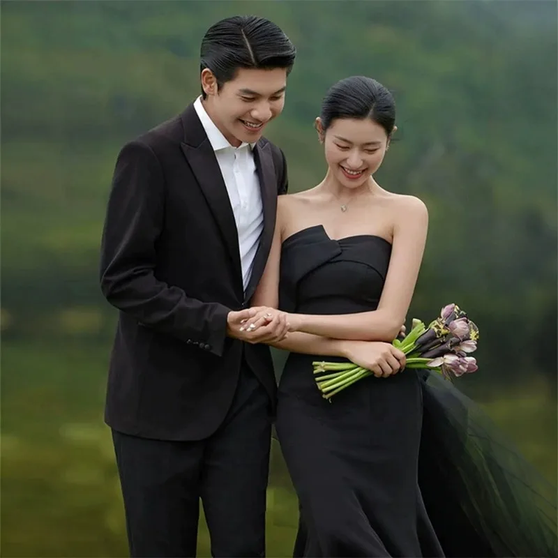 지이실 맞춤형 라이트 웨딩드레스 신부 고급스러운 섹시한 머메이드 튜브탑 칼라 인증 드레스 스커트 여성용