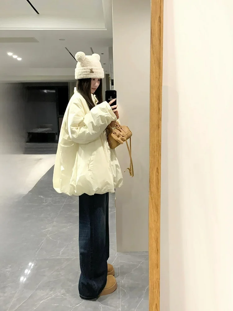 

Laid-ba Loose A-line Flower Bud Lightweight Cotton Jaet Winter New Casual Anti-aging Outerwear Comfortable Regular Sve