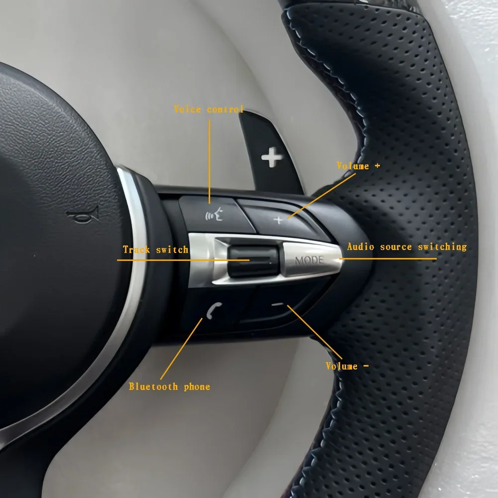 High qualityFor   3 Series X3 M4 X6 F30 F35 F31 F32 F10 F20 F18 F11 F07 M3 M5 Sport Leather Car Steering Wheel With Paddle Shi
