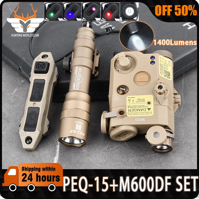 

Tactical UHP AN PEQ15 PEQ-15 LA5C Red Dot Green Blue Laser Indicator IR Surefir M600DF Weapon Scout LED AR15 Light Fit 20MM Rail
