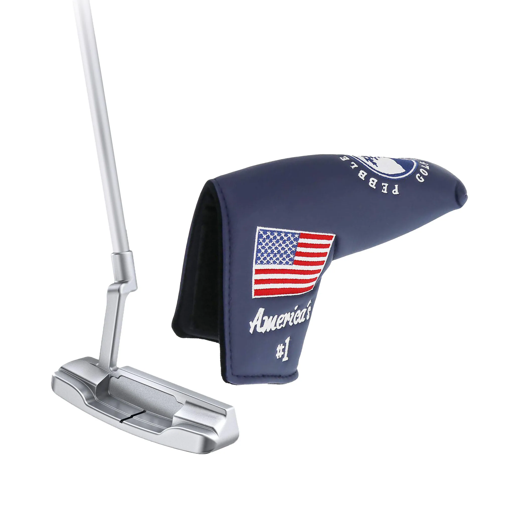 

Golf Putter Headcover Usa Flag Magnetic Leather Head Cover for Blade, Club, Driver, Wood, Compatible with Odyssey, Taylormade