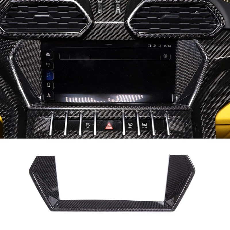 

For Lamborghini URUS 2018-2021 Carbon Fiber Car Center Console Navigation Screen Frame Cover Trim Accessories