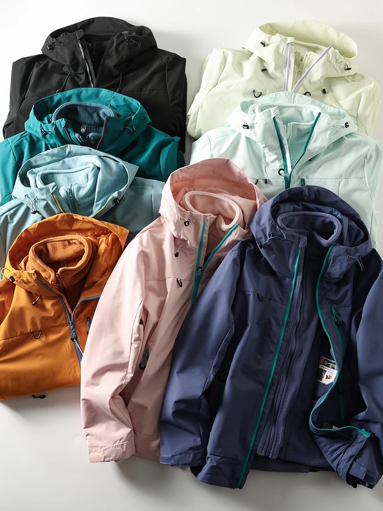 

Уличная ветрозащитная водонепроницаемая утепленная осенне-зимняя куртка-трансформер для пар с капюшоном, на флисовой подкладке, стандартного кроя