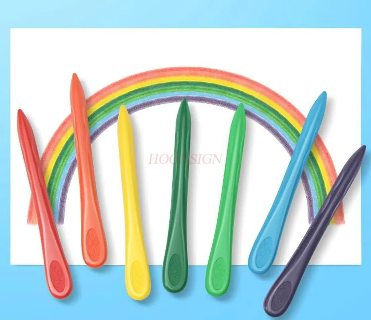 6pcs Triangle crayons can be washed with water and won't get dirty hands,Children's kindergarten painting coloring painting