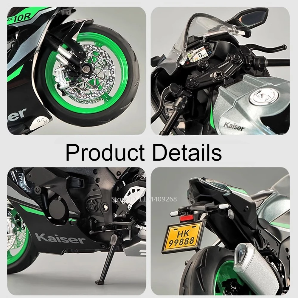 1:12 스케일 가와사키 ZX-10R KX450 오토바이 장난감 모델 충격 흡수 연결 스티어링 레이싱 모터 모델 컬렉션 선물