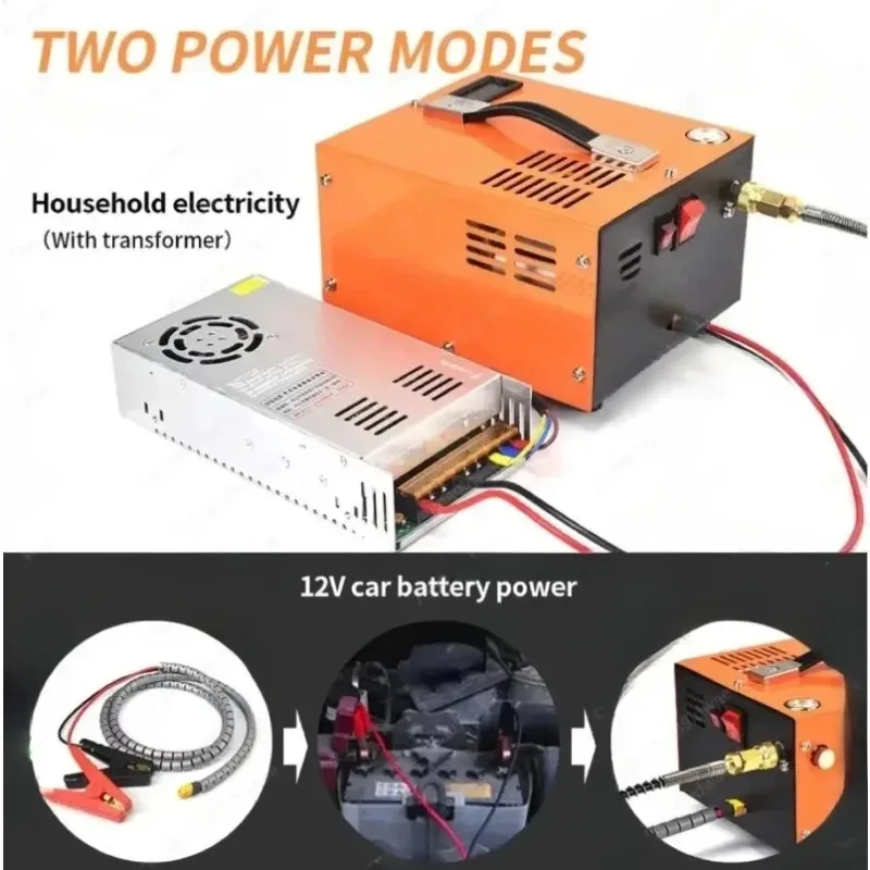 12V 4500 Psi 300 Bar 30mpa Air Automobile Compressor Pu-mp With 220V Trans-former High Pressure Inflator High Pressure Air Pu-mp