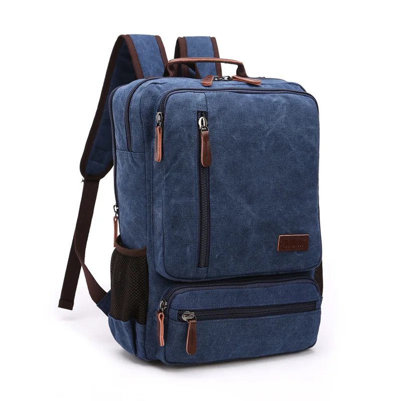 Vintage Canvas Backpack Men Large Capacity Travel Laptop Backpack High-Quality Durable Shoulder Bag Student Notebook School Bag