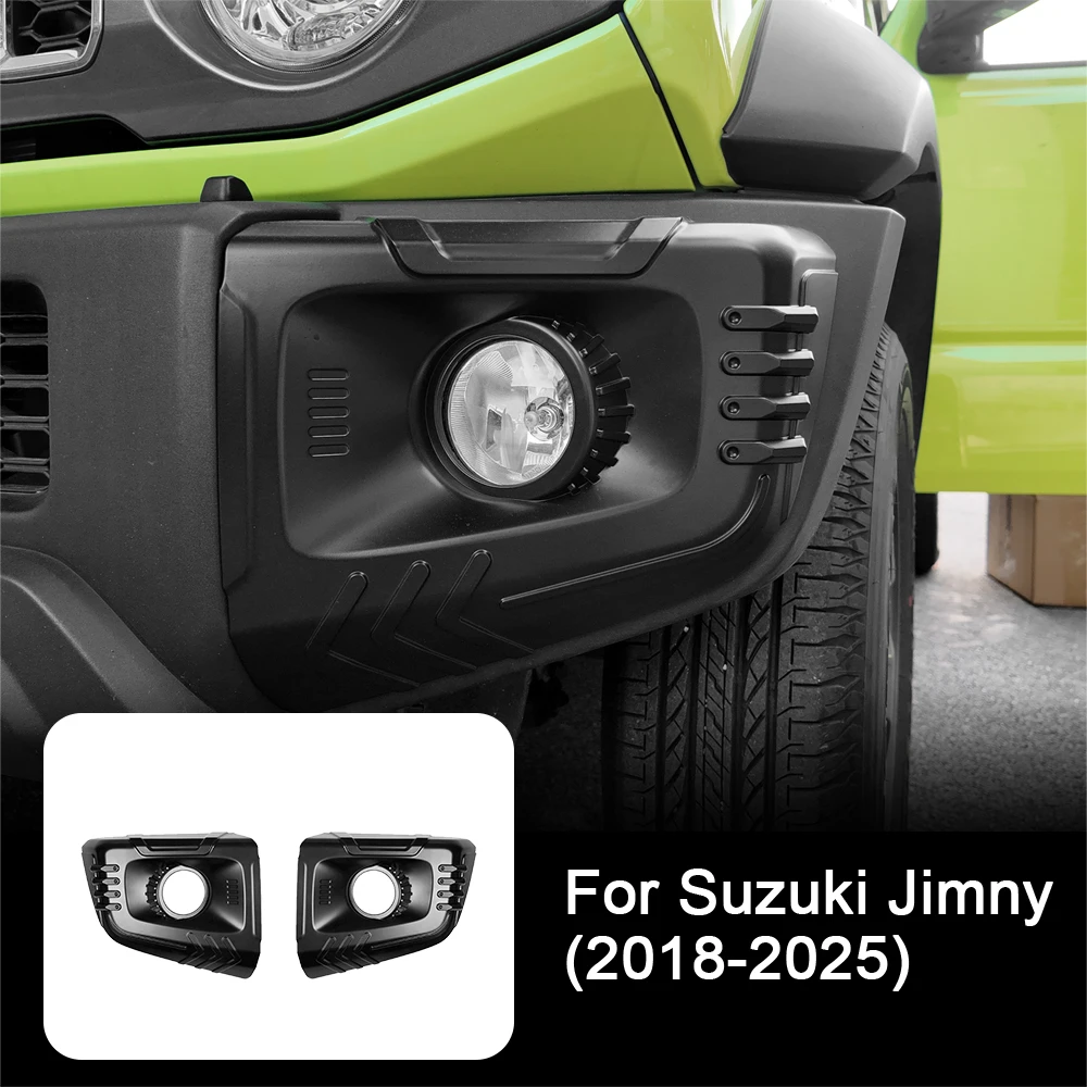 

Для Suzuki Jimny 2018-2025: Матовая черная накладка на рамку передних противотуманных фар, универсальная, левая/правая, совместима с 3-х и 5-дверными моделями, аксессуары
