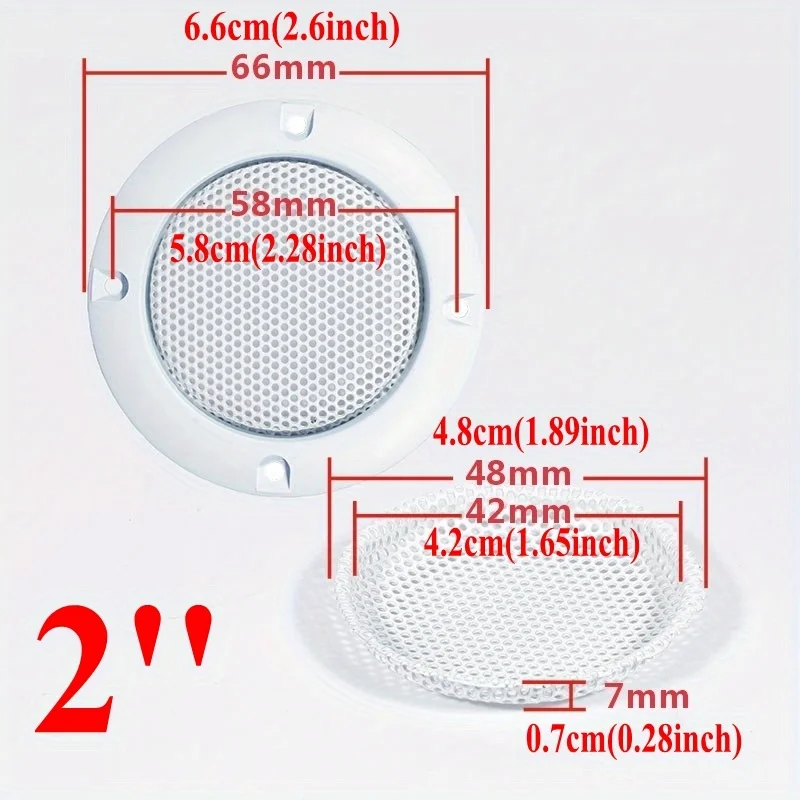 【2-10 cali】 1 szt. Biała Osłona Głośnika Metalowa Kratka z Drutu Żelaznego Plastikowa Ramka Głośników 2/3/4/5/6.5/8/10 cali Samochód Dom — zdjęcie produktu 2