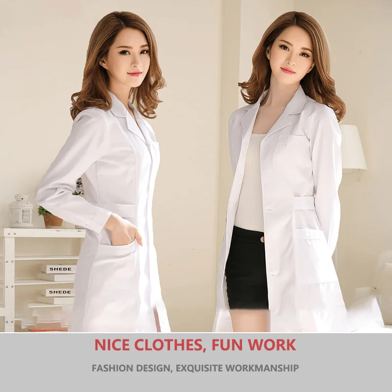 A-Unisex white coat Lab Coat Hospital Doctor Slim nurse uniform spa uniform nursing uniform scrubs medical uniforms women