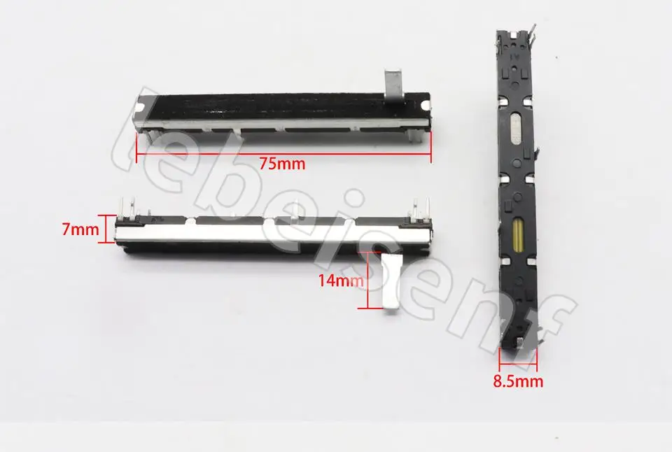 2pcs Straight Slide Potentiometer A10Kx2 A103 for BEHRINGER 2004 Mixer / 75mm Fader A10K Handle Length 15MM