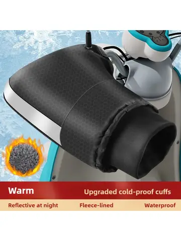 Motorcycle 1 Pair Handlebar Muffs Winter Waterproof Thermal Gloves Electric Bike Snowmobile Windproof Padded Heating Hand Covers