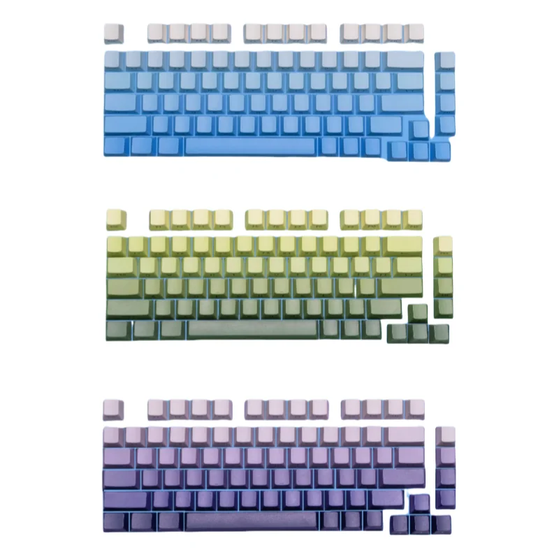 Gradient Mechanical Keyboard Keycaps Side Engraved Side Translucent Heat Sublimated Pbt Material Original Height 61-136 Keys