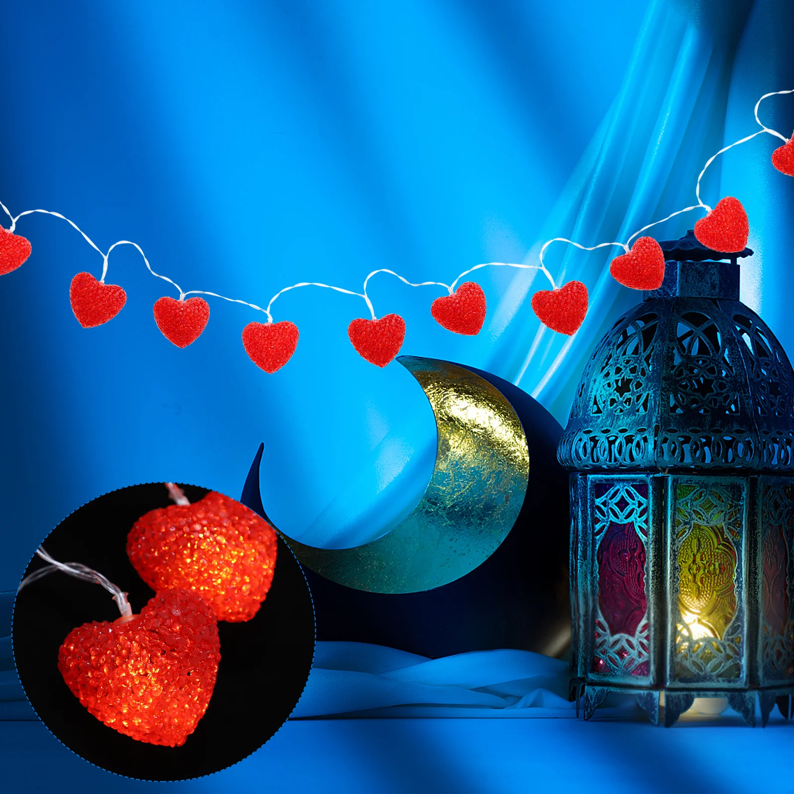 

1Pcs Heart Shaped Light String Lovely Loving Heart Design Decorative String Lamp Romantic Proposal Party Lamp Decoration