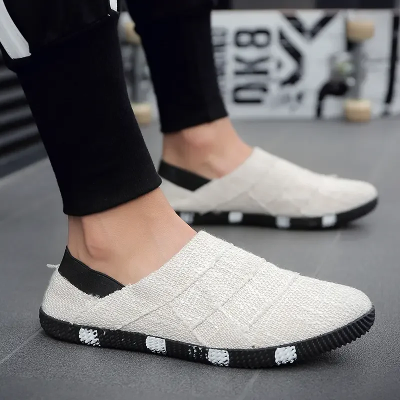 Summer Urban Leisure Knit Loafers Mens Breath Stretch Cloth Non Slip Cushion Insole Outdoor Walking Shoe view 6